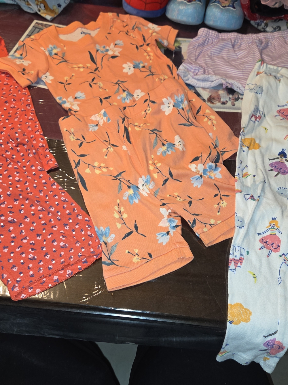 Carter's Coral Floral Short Sleeve Top and Shorts Set